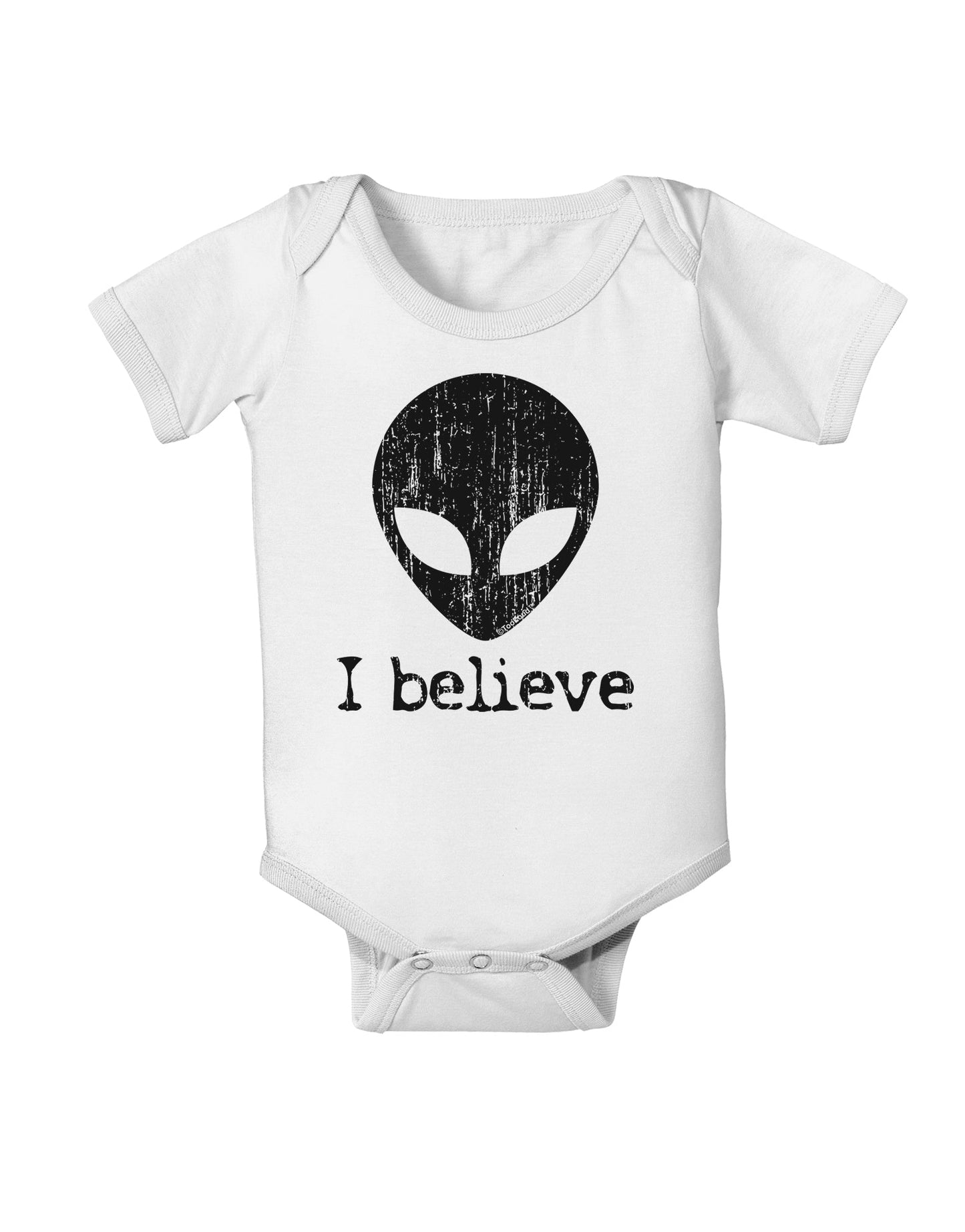 Extraterrestrial - I Believe Distressed Baby Romper Bodysuit by TooLoud-Baby Romper-TooLoud-White-06-Months-Davson Sales