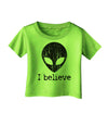 Extraterrestrial - I Believe Distressed Infant T-Shirt by TooLoud-Infant T-Shirt-TooLoud-Lime-Green-06-Months-Davson Sales
