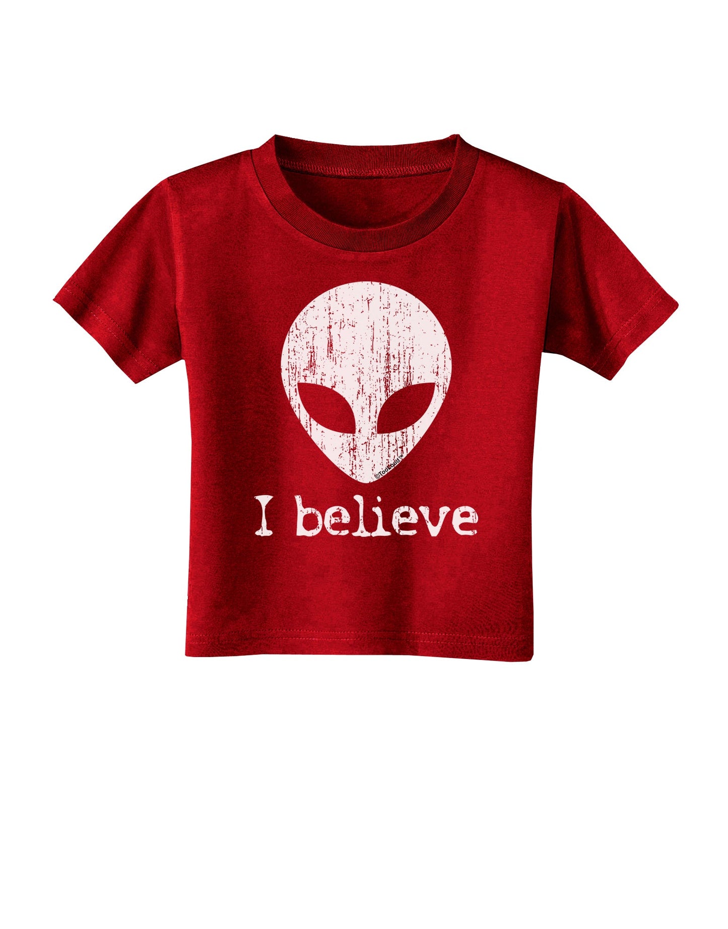 Extraterrestrial - I Believe Distressed Toddler T-Shirt Dark by TooLoud-Toddler T-Shirt-TooLoud-Red-2T-Davson Sales
