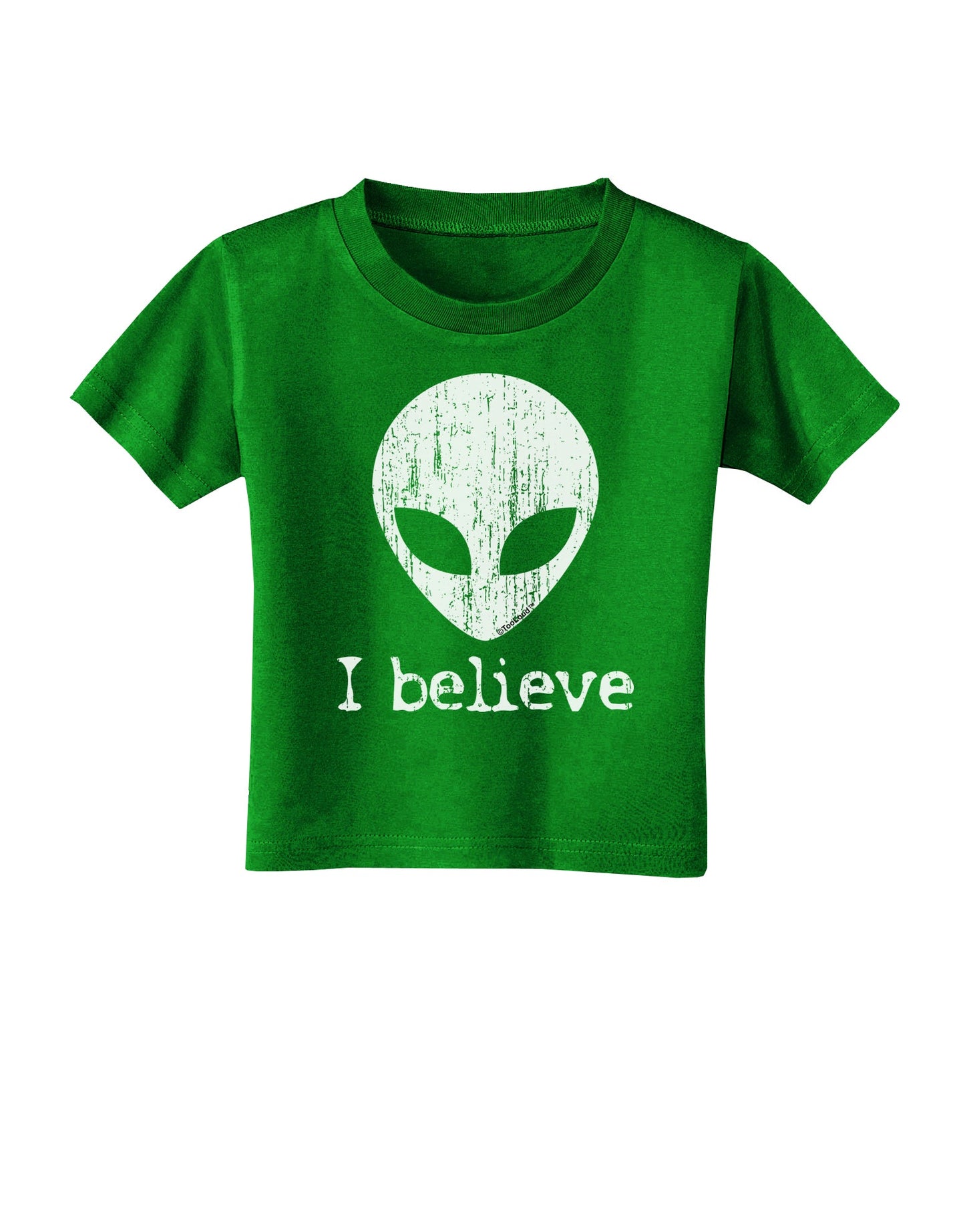 Extraterrestrial - I Believe Distressed Toddler T-Shirt Dark by TooLoud-Toddler T-Shirt-TooLoud-Clover-Green-2T-Davson Sales