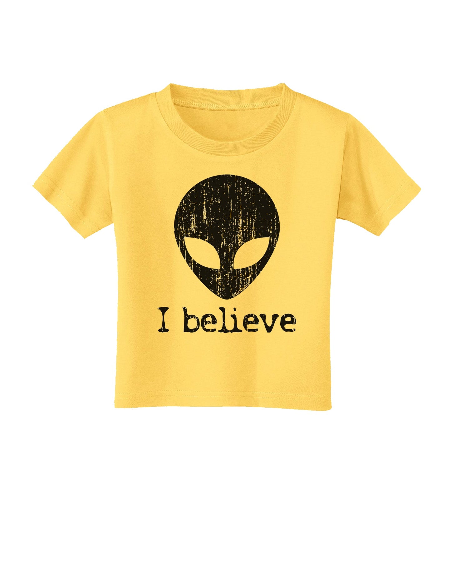 Extraterrestrial - I Believe Distressed Toddler T-Shirt by TooLoud-Toddler T-Shirt-TooLoud-Yellow-2T-Davson Sales