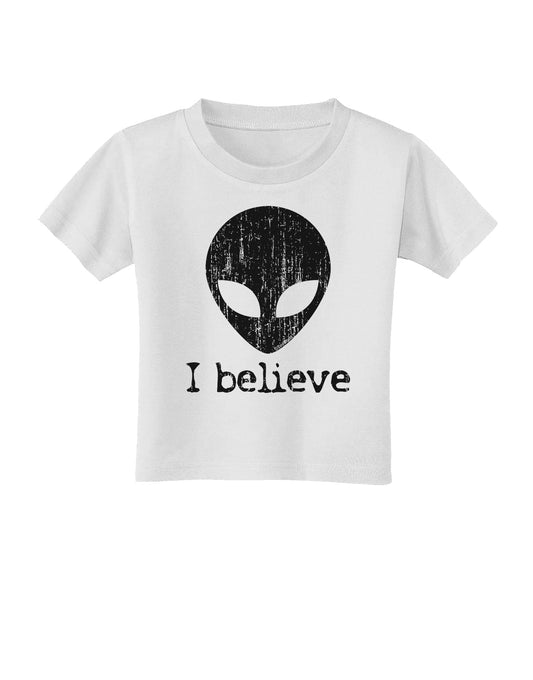 Extraterrestrial - I Believe Distressed Toddler T-Shirt by TooLoud-Toddler T-Shirt-TooLoud-White-2T-Davson Sales