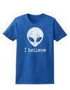 Extraterrestrial - I Believe Distressed Womens Dark T-Shirt by TooLoud-Womens T-Shirt-TooLoud-Royal-Blue-X-Small-Davson Sales