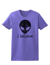 Extraterrestrial - I Believe Distressed Womens T-Shirt by TooLoud-Womens T-Shirt-TooLoud-Violet-X-Small-Davson Sales