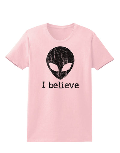 Extraterrestrial - I Believe Distressed Womens T-Shirt by TooLoud-Womens T-Shirt-TooLoud-PalePink-X-Small-Davson Sales