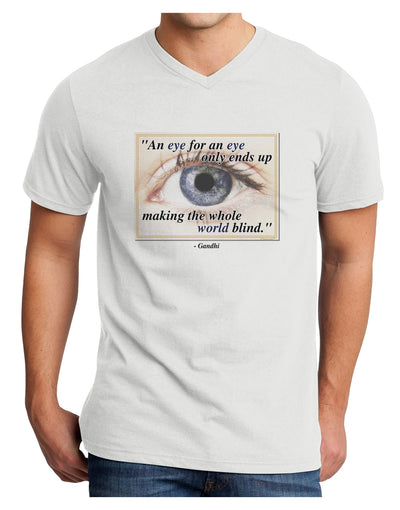 Eye For An Eye Gandhi Adult V-Neck T-shirt by TooLoud-Mens V-Neck T-Shirt-TooLoud-White-Small-Davson Sales