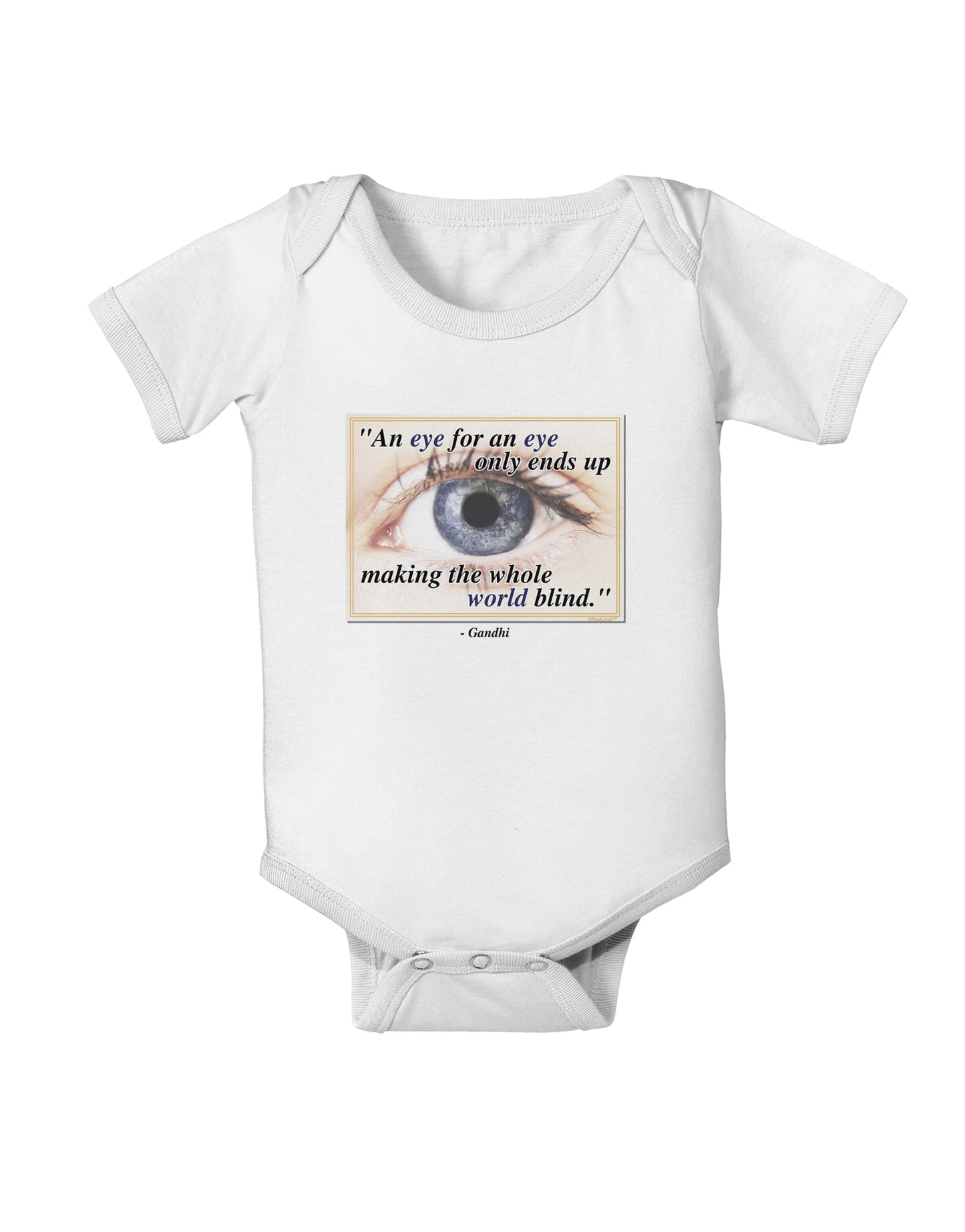 Eye For An Eye Gandhi Baby Romper Bodysuit by TooLoud-Baby Romper-TooLoud-White-06-Months-Davson Sales