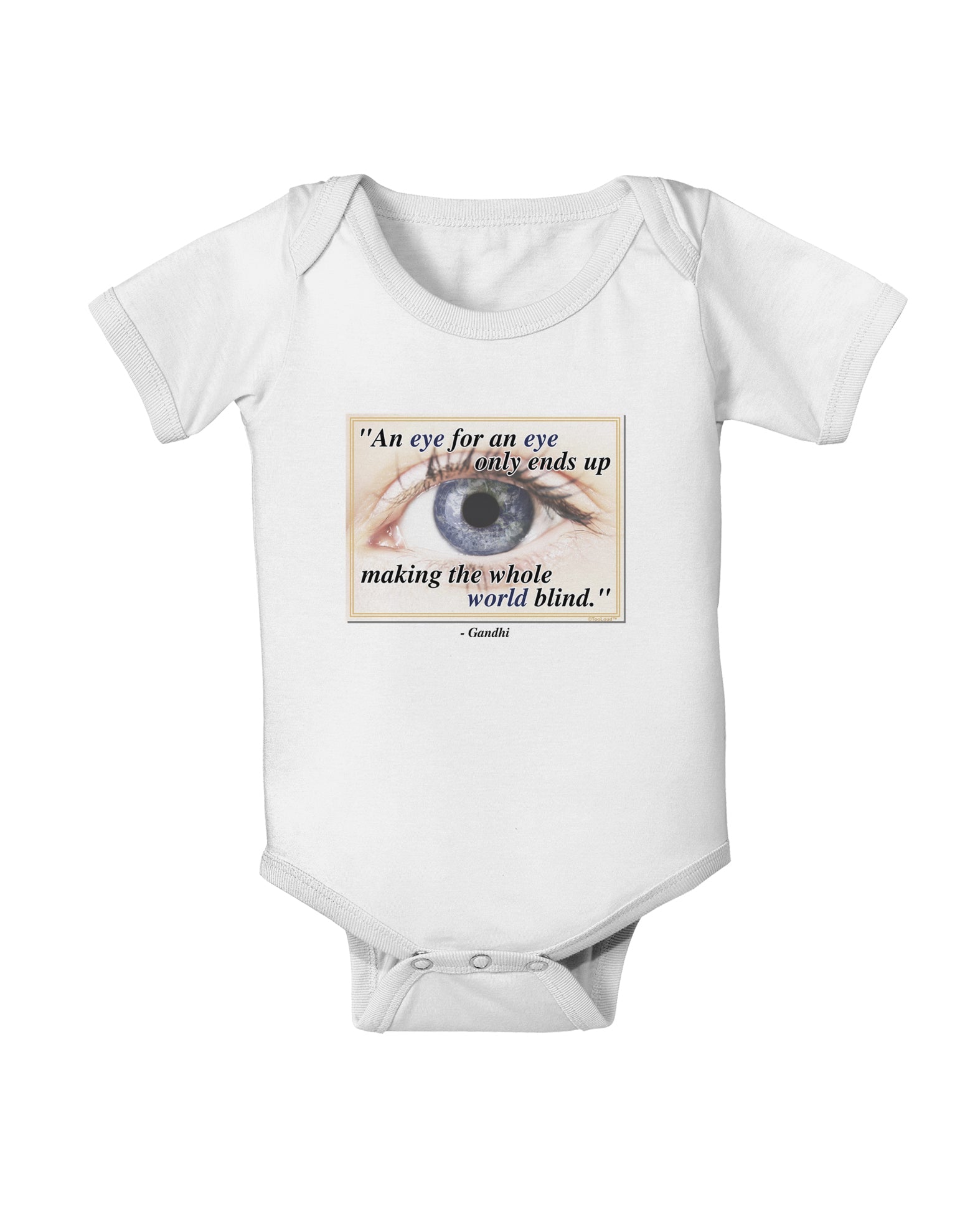 Eye For An Eye Gandhi Baby Romper Bodysuit by TooLoud-Baby Romper-TooLoud-White-06-Months-Davson Sales