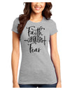 Faith Conquers Fear Juniors Petite T-Shirt-Womens T-Shirt-TooLoud-Ash-Gray-Juniors Fitted X-Small-Davson Sales