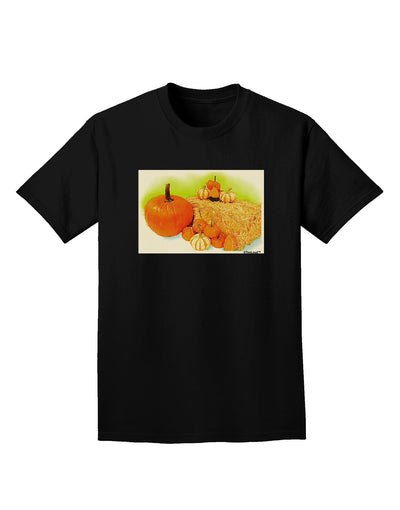 Fall Pumpkin Scene Adult Dark T-Shirt-Mens T-Shirt-TooLoud-Black-Small-Davson Sales