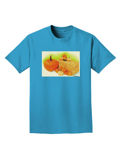 Fall Pumpkin Scene Adult Dark T-Shirt-Mens T-Shirt-TooLoud-Turquoise-Small-Davson Sales