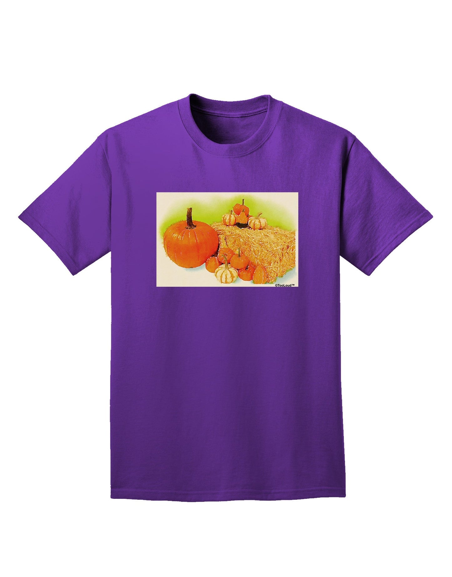 Fall Pumpkin Scene Adult Dark T-Shirt-Mens T-Shirt-TooLoud-Purple-Small-Davson Sales