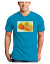 Fall Pumpkin Scene Adult Dark V-Neck T-Shirt-TooLoud-Turquoise-Small-Davson Sales