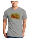 Fall Pumpkin Scene Adult V-Neck T-shirt-Mens V-Neck T-Shirt-TooLoud-HeatherGray-Small-Davson Sales