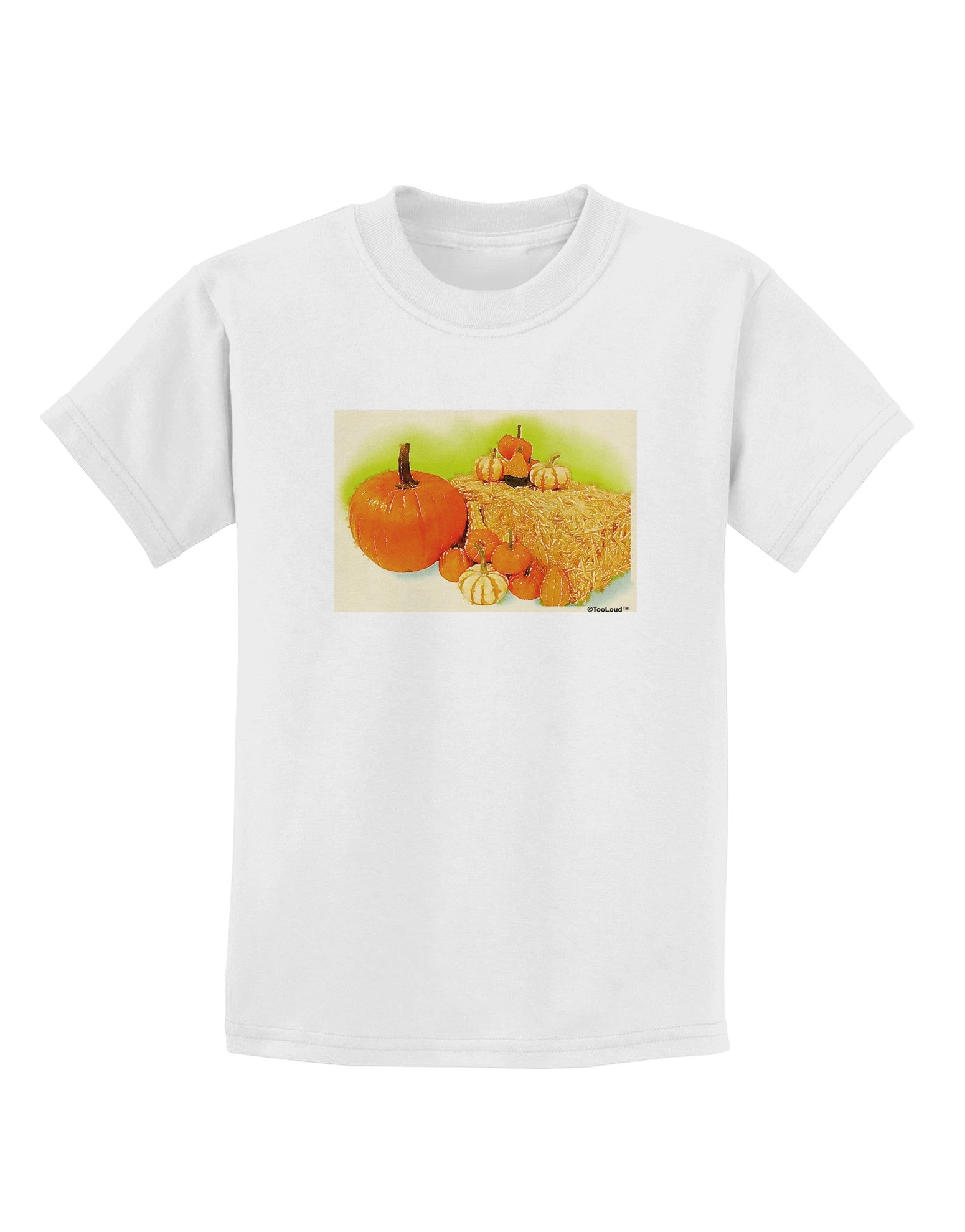 Fall Pumpkin Scene Childrens T-Shirt-Childrens T-Shirt-TooLoud-White-X-Small-Davson Sales