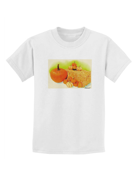 Fall Pumpkin Scene Childrens T-Shirt-Childrens T-Shirt-TooLoud-White-X-Small-Davson Sales