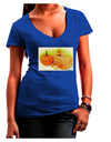 Fall Pumpkin Scene Juniors V-Neck Dark T-Shirt-Womens V-Neck T-Shirts-TooLoud-Royal-Blue-Juniors Fitted Small-Davson Sales