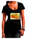 Fall Pumpkin Scene Juniors V-Neck Dark T-Shirt-Womens V-Neck T-Shirts-TooLoud-Black-Juniors Fitted Small-Davson Sales