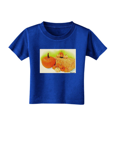 Fall Pumpkin Scene Toddler T-Shirt Dark-Toddler T-Shirt-TooLoud-Royal-Blue-2T-Davson Sales