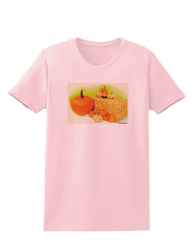 Fall Pumpkin Scene Womens T-Shirt-Womens T-Shirt-TooLoud-PalePink-X-Small-Davson Sales