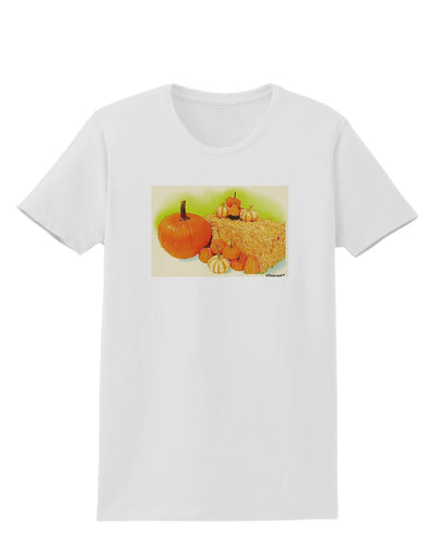 Fall Pumpkin Scene Womens T-Shirt-Womens T-Shirt-TooLoud-White-X-Small-Davson Sales