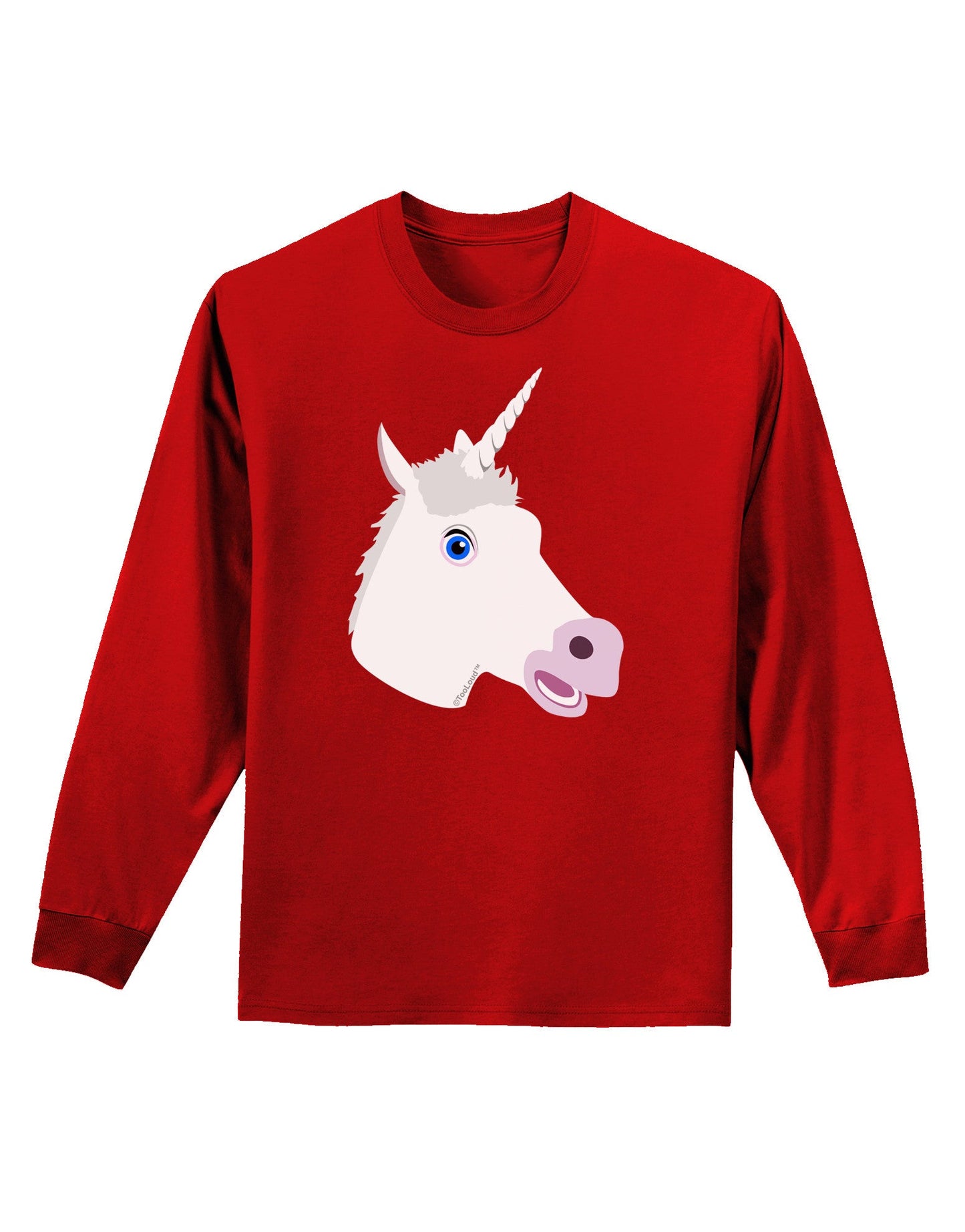 Fanciful Unicorn Adult Long Sleeve Dark T-Shirt-TooLoud-Red-Small-Davson Sales