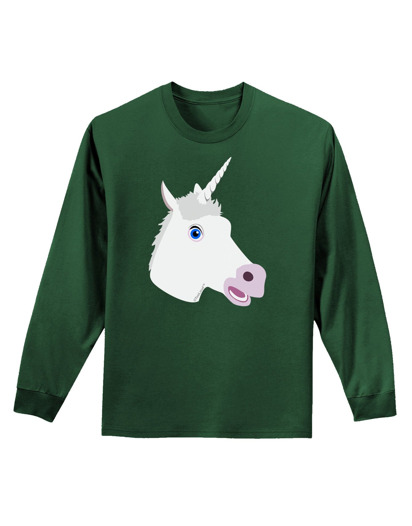 Fanciful Unicorn Adult Long Sleeve Dark T-Shirt-TooLoud-Dark-Green-Small-Davson Sales