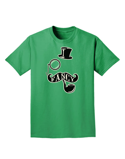 Fancy Tophat Mustache Pipe and Monocle Adult Dark T-Shirt-Mens T-Shirt-TooLoud-Kelly-Green-Small-Davson Sales