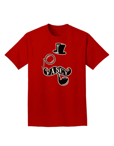 Fancy Tophat Mustache Pipe and Monocle Adult Dark T-Shirt-Mens T-Shirt-TooLoud-Red-Small-Davson Sales