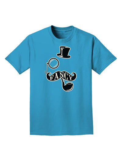 Fancy Tophat Mustache Pipe and Monocle Adult Dark T-Shirt-Mens T-Shirt-TooLoud-Turquoise-Small-Davson Sales