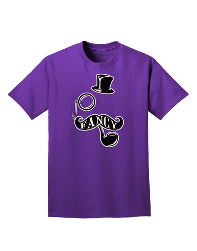 Fancy Tophat Mustache Pipe and Monocle Adult Dark T-Shirt-Mens T-Shirt-TooLoud-Purple-Small-Davson Sales