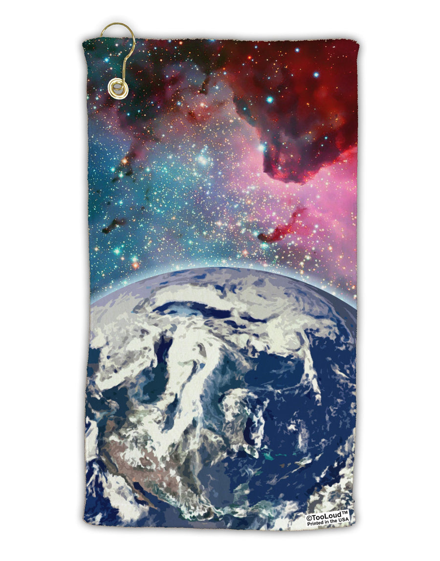 Fantasy Galactic Earth All Over Micro Terry Gromet Golf Towel 15 x 22 Inch All Over Print by TooLoud-Golf Towel-TooLoud-White-Davson Sales