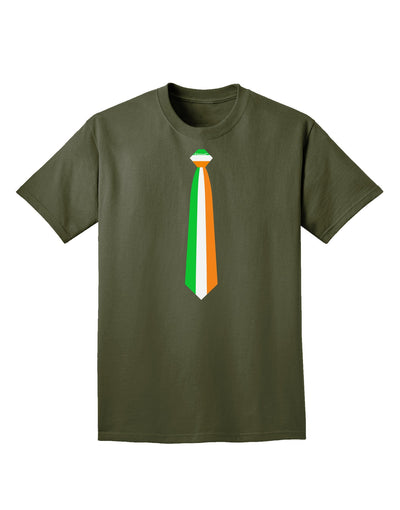 Faux Irish Flag Tie St Patricks Day Adult Dark T-Shirt-Mens T-Shirt-TooLoud-Military-Green-Small-Davson Sales