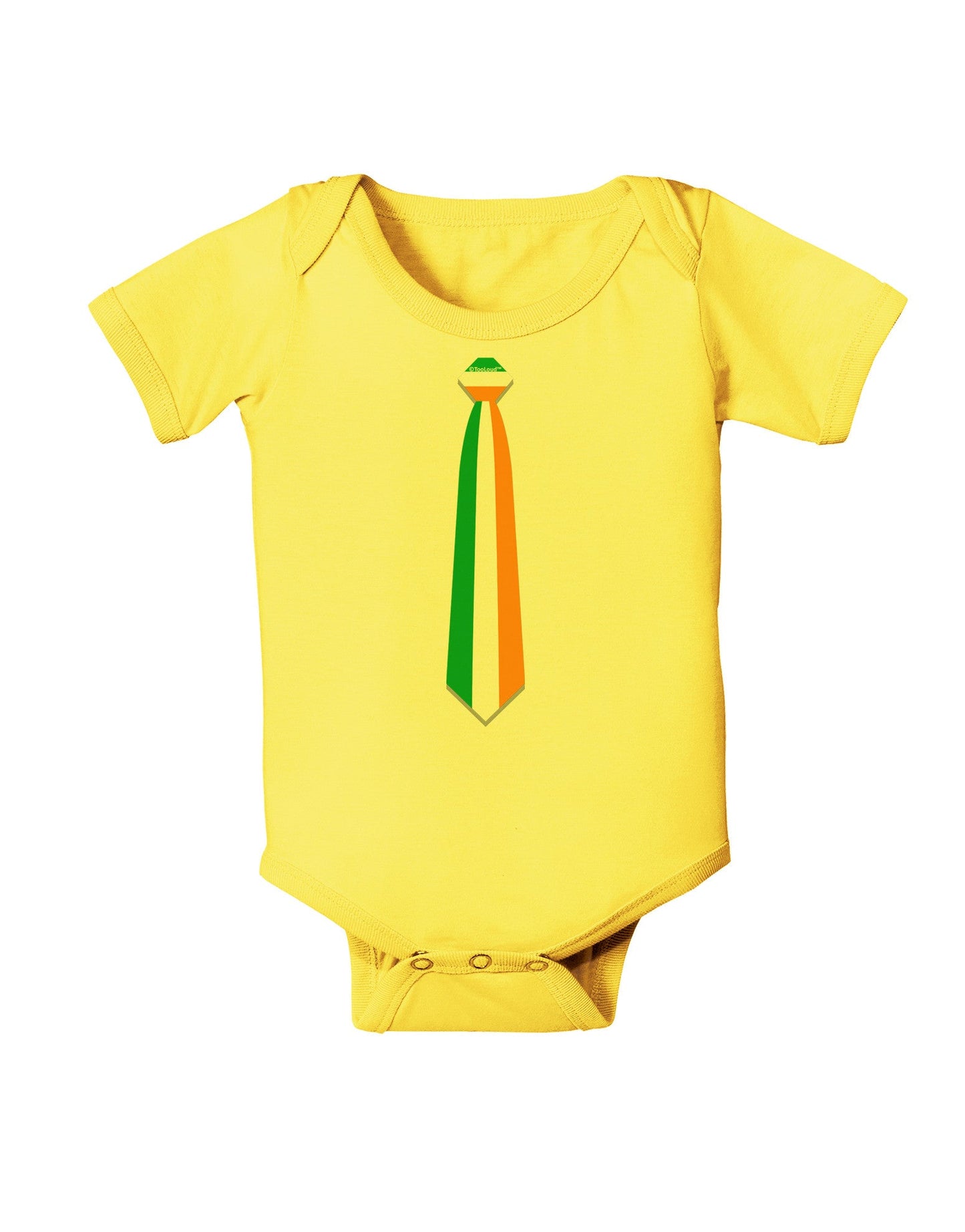 Faux Irish Flag Tie St Patricks Day Baby Romper Bodysuit-Baby Romper-TooLoud-Yellow-06-Months-Davson Sales