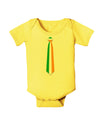 Faux Irish Flag Tie St Patricks Day Baby Romper Bodysuit-Baby Romper-TooLoud-Yellow-06-Months-Davson Sales