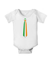 Faux Irish Flag Tie St Patricks Day Baby Romper Bodysuit-Baby Romper-TooLoud-White-06-Months-Davson Sales