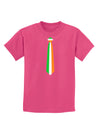 Faux Irish Flag Tie St Patricks Day Childrens Dark T-Shirt-Childrens T-Shirt-TooLoud-Sangria-X-Small-Davson Sales