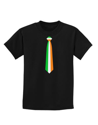 Faux Irish Flag Tie St Patricks Day Childrens Dark T-Shirt-Childrens T-Shirt-TooLoud-Black-X-Small-Davson Sales