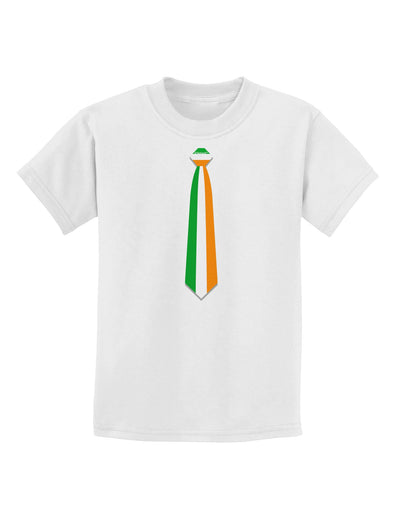 Faux Irish Flag Tie St Patricks Day Childrens T-Shirt-Childrens T-Shirt-TooLoud-White-X-Small-Davson Sales