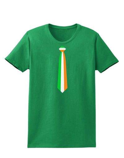 Faux Irish Flag Tie St Patricks Day Womens Dark T-Shirt-TooLoud-Kelly-Green-X-Small-Davson Sales