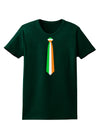 Faux Irish Flag Tie St Patricks Day Womens Dark T-Shirt-TooLoud-Forest-Green-Small-Davson Sales