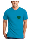 Faux Pocket Shamrock Pattern Adult V-Neck T-shirt by TooLoud-Mens V-Neck T-Shirt-TooLoud-Turquoise-Small-Davson Sales