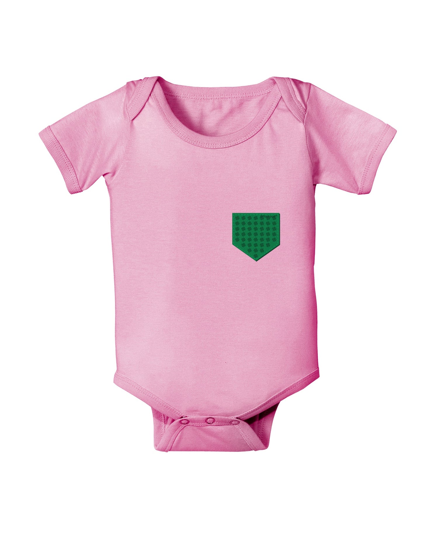 Faux Pocket Shamrock Pattern Baby Romper Bodysuit by TooLoud-Baby Romper-TooLoud-Light-Pink-06-Months-Davson Sales