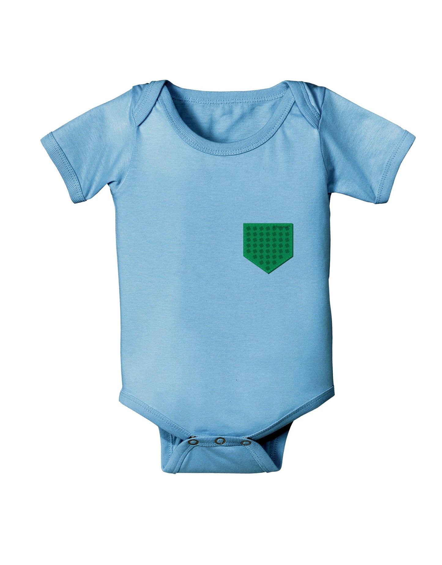 Faux Pocket Shamrock Pattern Baby Romper Bodysuit by TooLoud-Baby Romper-TooLoud-Light-Blue-06-Months-Davson Sales