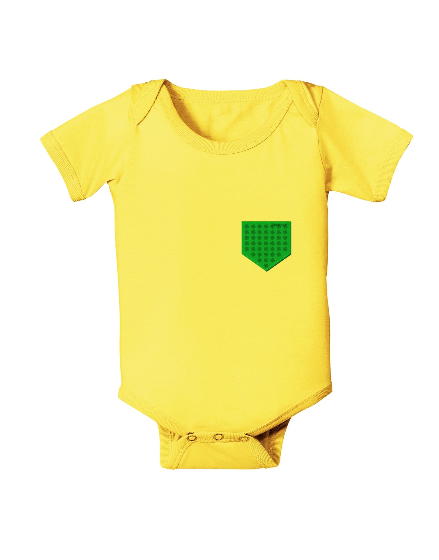 Faux Pocket Shamrock Pattern Baby Romper Bodysuit by TooLoud-Baby Romper-TooLoud-Yellow-06-Months-Davson Sales