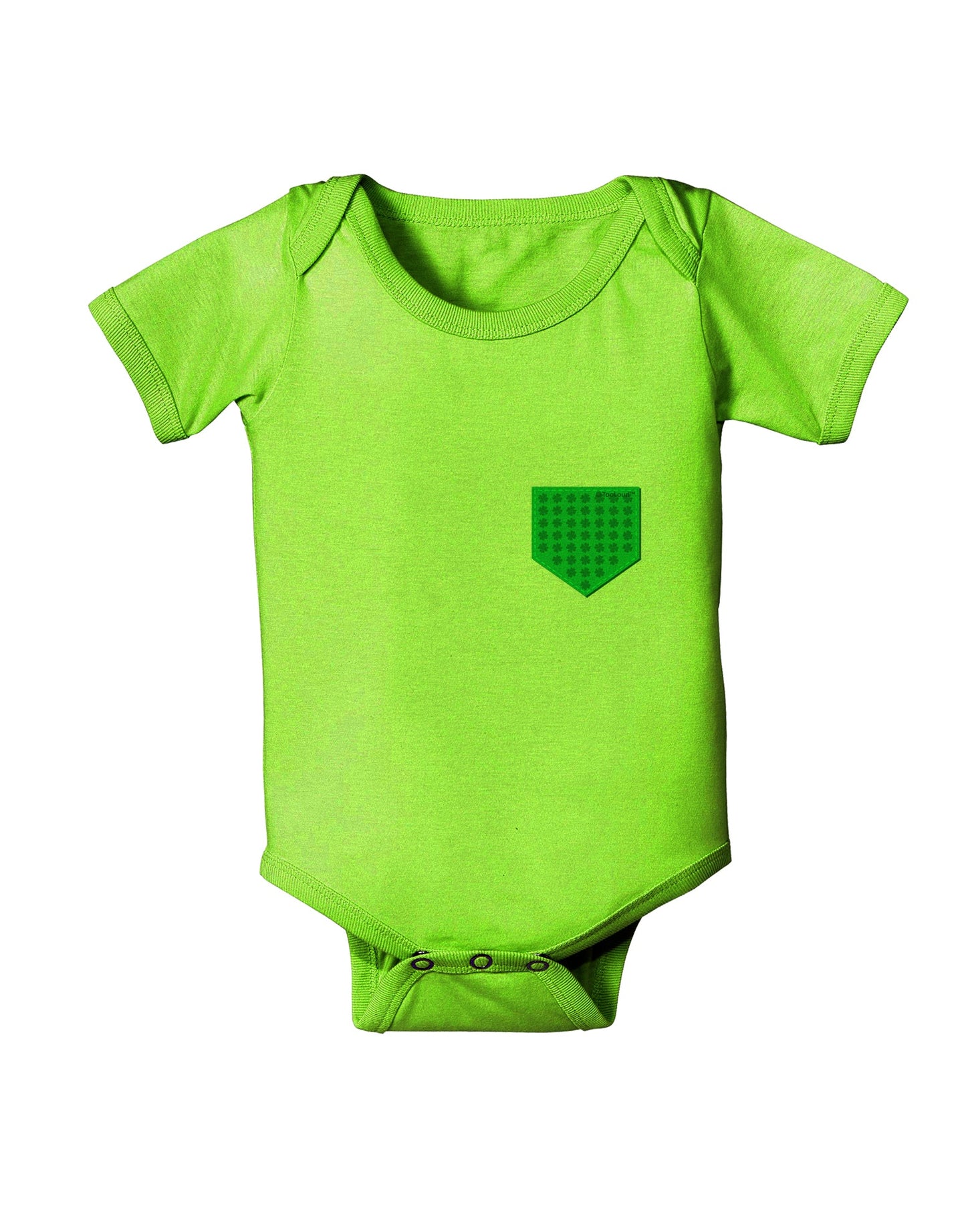 Faux Pocket Shamrock Pattern Baby Romper Bodysuit by TooLoud-Baby Romper-TooLoud-Lime-Green-06-Months-Davson Sales
