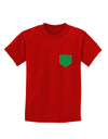 Faux Pocket Shamrock Pattern Childrens Dark T-Shirt by TooLoud-Childrens T-Shirt-TooLoud-Red-X-Small-Davson Sales