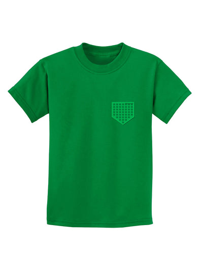 Faux Pocket Shamrock Pattern Childrens Dark T-Shirt by TooLoud-Childrens T-Shirt-TooLoud-Kelly-Green-X-Small-Davson Sales