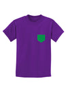 Faux Pocket Shamrock Pattern Childrens Dark T-Shirt by TooLoud-Childrens T-Shirt-TooLoud-Purple-X-Small-Davson Sales