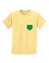 Faux Pocket Shamrock Pattern Childrens T-Shirt by TooLoud-Childrens T-Shirt-TooLoud-Daffodil-Yellow-X-Small-Davson Sales